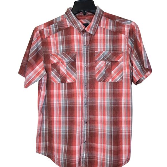Prana Plaid Snap-Button Shirt – Size Large 0105 - Picture 1 of 10